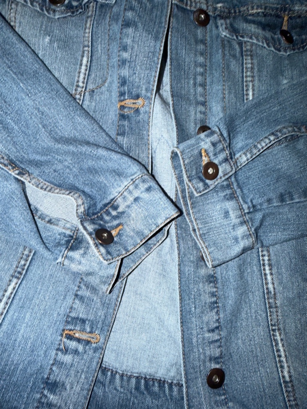 Highway Jeans Light Blue Denim Jacket with Red Rose Patch - Picture 5 of 6